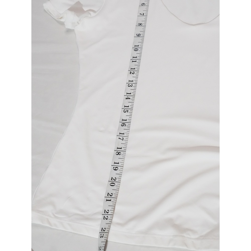 PUMIEY V-Neck T-Shirt Women Extra Large White Short Sleeve Stretch Top - Picture 6 of 8